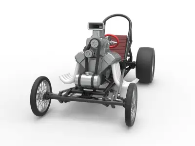 Vintage Front engine dragster Base Version 3 Scale 1 to 25 3D print model