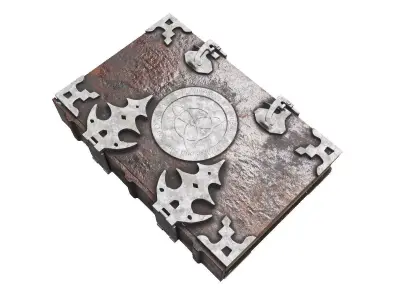 Old spell book Low-poly 3D model