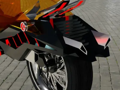 Futuristic cyberpunk motorbike Falcon 564 low poly  Low-poly 3D model