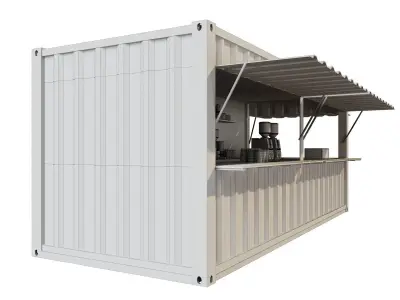 V1 Mobile shipping container restaurant Container Cafe 3D model