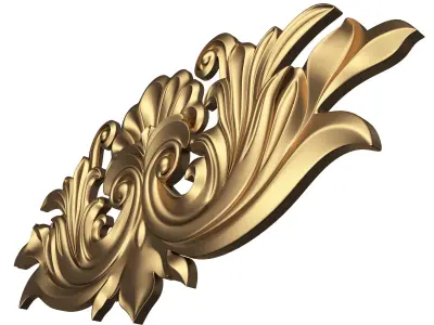 Carved Plaster Molding Decoration 024 Low-poly 3D model