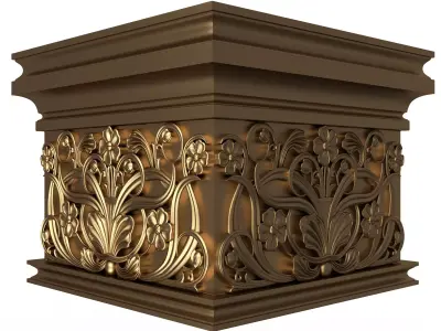 Carved Capital 01202 Low-poly 3D model