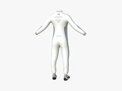 Racing Pilot Uniform A08 Gray - Character Clothing Design Low-poly 3D model