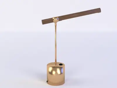 Luxury Desk lamp brass and wood  3D model