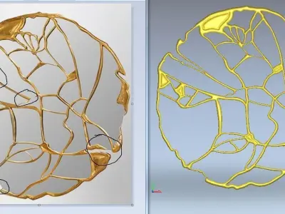 BROKEN GOLD MIRROR- CREATIVE ROUND WALL MIRROR 3D model