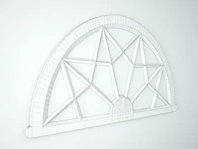 Vintage Arched Transom Mirror 3D model