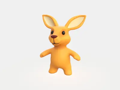 Little animal baby - Kangaroo cute - Animated Low-poly 3D model