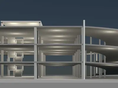 Parking garage building in structure 25-26 3D model