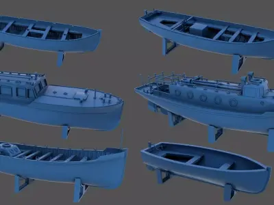 Boats kit for Littorio Class - Personal license - 1-100 scale 3D print model