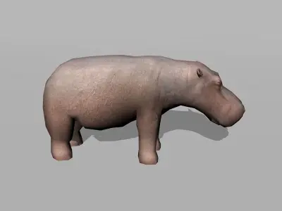 hippopotamus hippo Low-poly 3D model