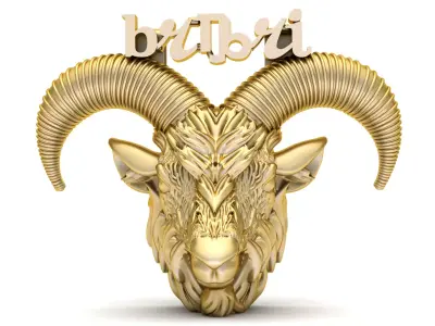 Majestic Ram Head Pendant  3D Printable Jewelry  3D print model