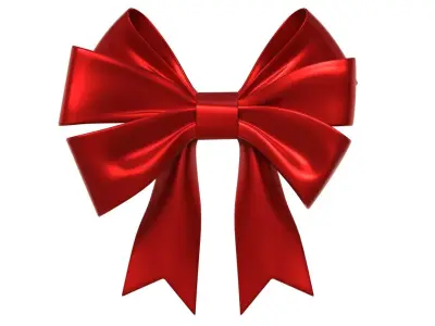 Christmas Bow Ribbon 72 Low-poly 3D model