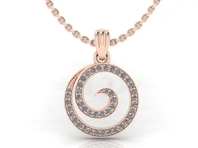 Round  stone Pendant 3D print model