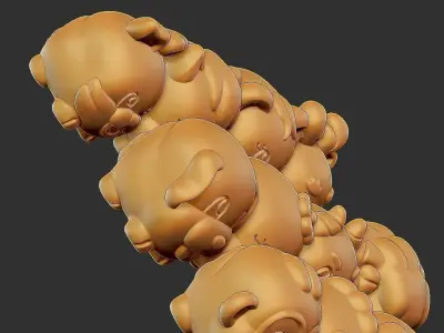 12 cute animals 3D print model