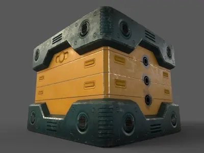 Scifi Power Supplier Box Free low-poly 3D model