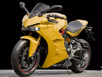 Ducatti sports Bike 3D Model Fully RIGGED Gameready Model Low-poly 3D model