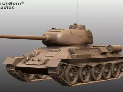 Soviet Medium Tank T-34-85 WWII Armored Vehicle 3D model