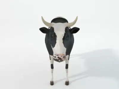 White Cow Low-poly 3D model purchase