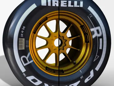 E23 Medium Rear tyre Low-poly 3D model