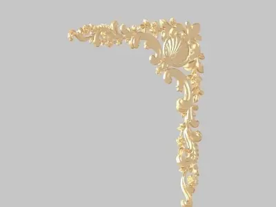 pattern wood machine cnc carving Classic frame of luxurious gold 3D model