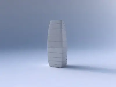 Vase arc rectangle with hard horizontal dents 3D print model