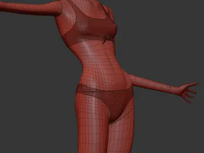 Woman Swimsuit VS Sporty Knotted Bralette 3D model