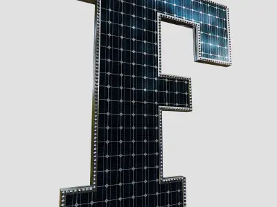 Solar Panel Letter - F 3D model