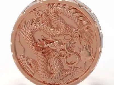 Dragon nudget signet ring 3D print model