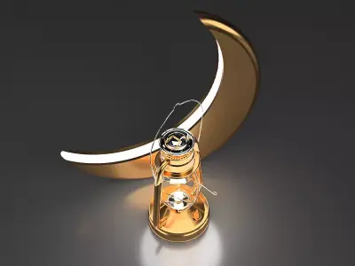  Ramadan lantern with a crescent moon  3D model