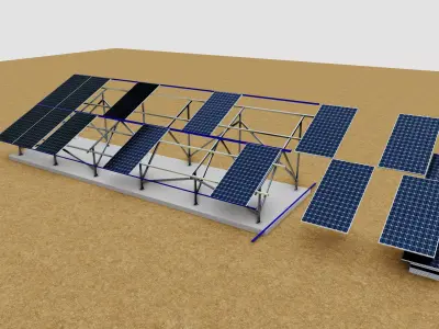 Sliding Panel System-2x10 Panel Layout Low-poly 3D model