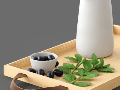 Decor Olive and mint Set 40 3D model