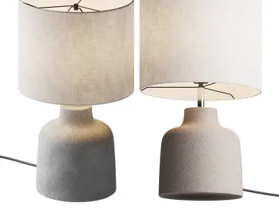 Handgemaakte tafellamp Ike betonnen voet 3D model