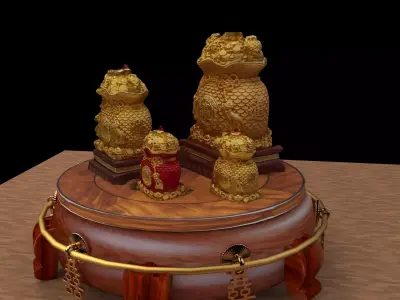  Chinese money bag   3D model