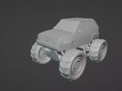 Monster truck Fiat Panda 4x4 3D model