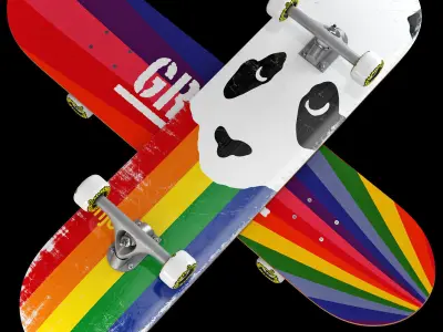 Skateboard set 003 3D model