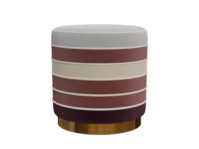 Colorful Velvet Ottoman 3D model