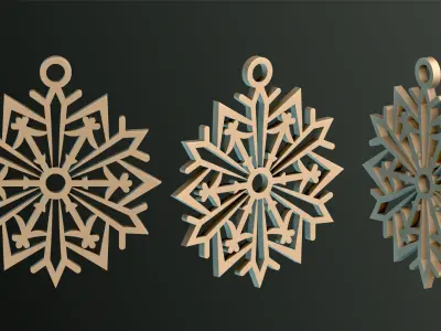SNOWFLAKES CLASSIC TREE DECORATION 3D print model