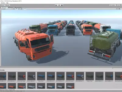 Cistern Tanker Truck for Unity3D Low-poly 3D model