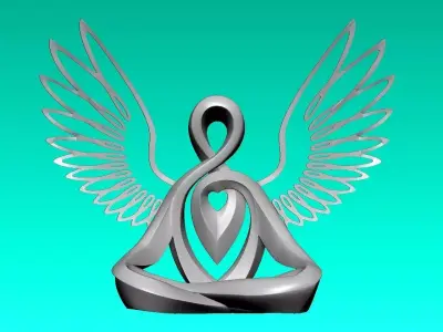Winged figure - Decor - 3D print 3D print model