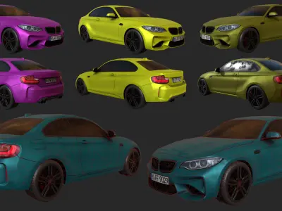 Low Poly Realistic Car Pack Low-poly 3D model