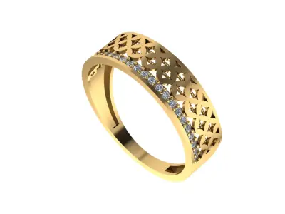 diamonda wedding ring 3D print model