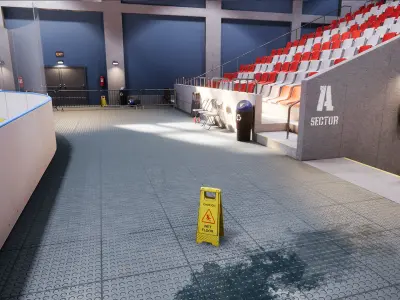 Hockey stadium Low-poly 3D model