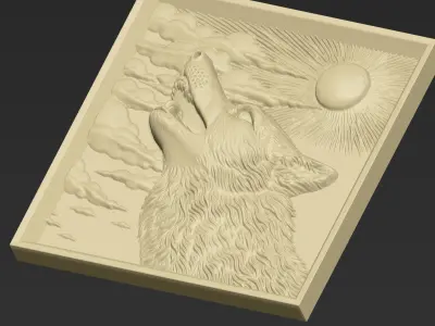 Howling Wolf A134 3D print model