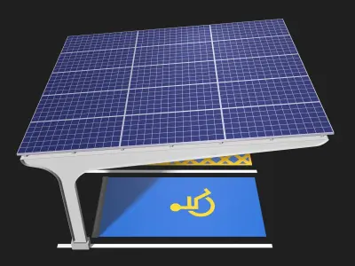 Solar carport for disabled 25U04 3D model