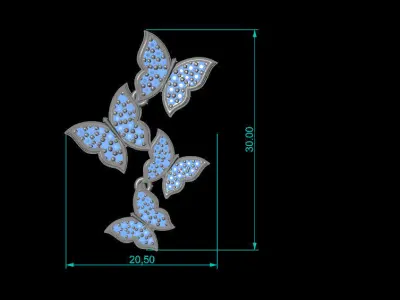 Butterfly cluster 3D print model