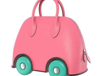 Hermes Mini Bolide Bag On Wheels Pink Low-poly 3D model