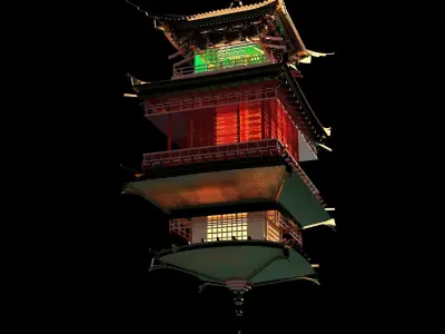 Chinese palace house lantern  3D model get