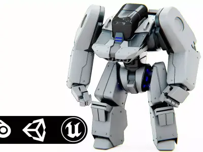 BATTLE DROID SPYKER  Rigged for Unreal Engine - Unity - MIXAMO 3D model