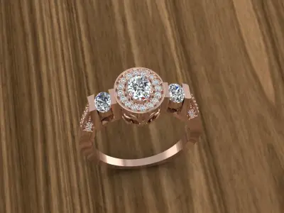 Diamond Jewelry Ring 3D print model 16