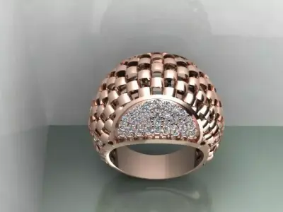 diamond ring  3D print model 10